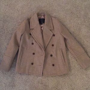 J.Crew Tan Wool Melton Peacoat